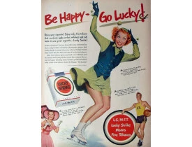 Quadros Decorativos Retro (Imagens Retro) - Tema: Lucky Strike Be Happy - Ref: 7017/SA