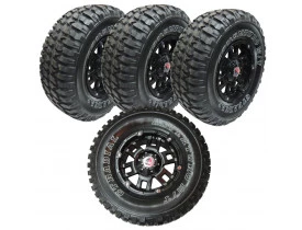 Combo: 4 Pneus 305/70 R16 Mud Terrain + 4 Rodas de Liga 16x8 Aro 16 6 Furos de 139,7 Ideal para Hilux, Ranger Triton, Tr