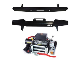 Combo Para-choque diant. Jeep Willys com Mesa de guincho + Parachoque Tras. + Guincho 9.000lbs Winch c/ Controle Remoto