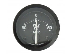 Amperímetro Cronomac Linha Especial Jeep Willys 52mm / 50amp. Preto com Grafia Branca