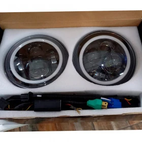 Farol de LED modelo Angel Eyes 40W / 12V - Ideal para Jeep Willys, Wrangler, Rural, F-75, Troller, Pode ser adaptado 