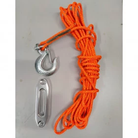 Corda sintética kit com gancho e guia especial  de alumínio para guincho 3000, 4000, 4500