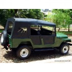 Capota Gaucha Preta Fixa p/ Jeep Willys CJ6 "Bernardão" (4 Portas)