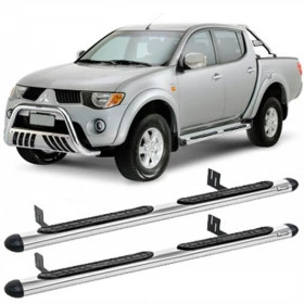 Estribo Tubular  para Mitsubishi L-200 Triton Cabine dupla Cromado