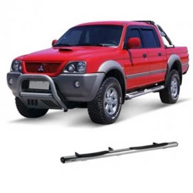 Estribo Tubular Cromado para Mitsubishi L-200 Sport e Outdoor Cabine dupla 2005 em diante