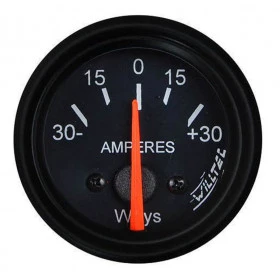 Relógio indicador medidor do amperímetro 52mm fundo preto ponteio laranja aro preto para Jeep Willys, Rural e F-75