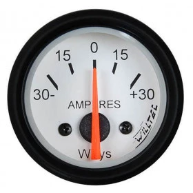 Relógio indicador medidor amperes 52mm fundo para Jeep Willys cj2 / cj3 / cj5 branco ponteiro laranja aro preto