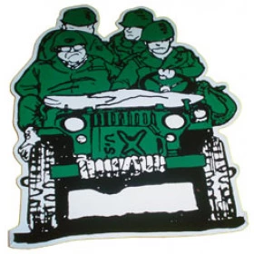 ADESIVO jeep com soldados (524)