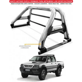Santo Antônio Cromado Reforçado para Mitsubishi L-200 sport após 2005  
