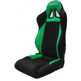 Banco esportivo Concha / Reclinável BA25 San Marino em Courvin Preto / Verde - Adaptável em Todos os Veículos
