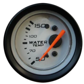 Relogio Medidor de Temperatura Eletrico Fundo Branco, Ponteiro Laranja e Aro Preto