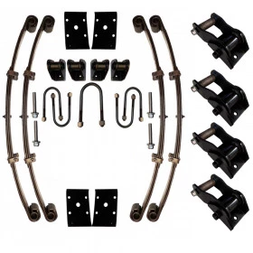 Kit Feixe de Mola Toyota especial para Adaptar em Jeep F-75, Rural (Com Buchas Silenciosas e Jumelo Confort)