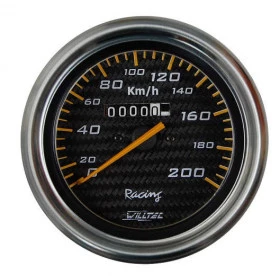 Velocímetro Mecânico 0-200 Km W=0,60 ø=100mm  Carbono  (W92.365R)