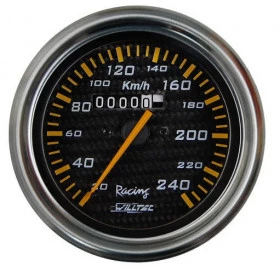 Velocímetro Mecânico 0-240 Km W=1,00 ø=100mm  Carbono  (W92.201R) 