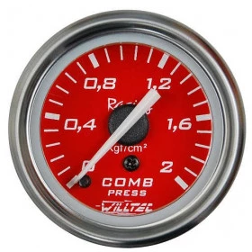 Pressão Combustível 0-2 Kg ø=60mm Rosca =Q Vermelho (W04.403R)