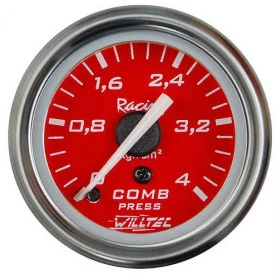 Pressão Combustível 0-4 Kg ø=60mm Rosca =Q Vermelho (W04.392R)