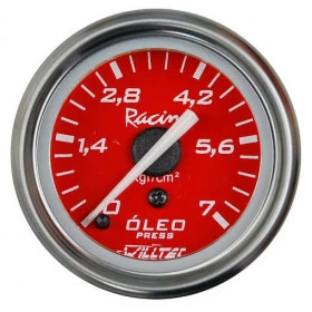 Pressão Óleo 0-7 Kg ø=52mm Rosca =Q Vermelho (W04.388R)