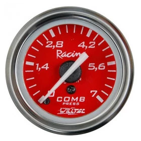 Pressão Combustível 0-7 Kg ø=52mm Rosca =Q Vermelho (W04.387R)