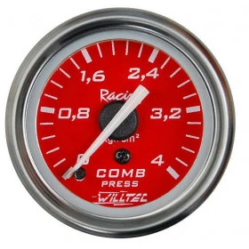 Pressão Combustível 0-4 Kg ø=52mm Rosca =Q Vermelho (W04.386R)