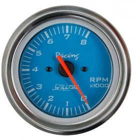 Contagiro, Tacômetro 4 CC INJ / CARB 8000 (Ponteira Vertical)  ø=100mm Azul  (W40.437R)