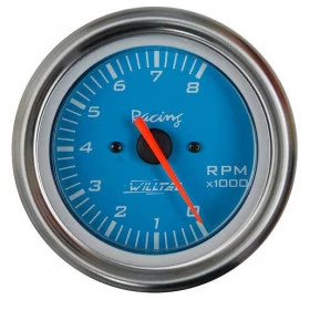 Contagiro, Tacômetro 4 CC INJ / CARB 8000 (Ponteira Vertical)  ø=85mm Azul  (W40.423R)