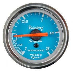Manovacuômetro (1kg VAC 2kg Turbo) ø=52mm Rosca =Bico 8mm  Azul (W04.417R)