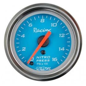 Pressão NITRO 0-16 PSI (X100) ø=52mm Rosca =Bico 8mm  Azul (W04.416R)