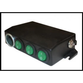 Interruptor de luzes com 3 botoes 1 adaptador para carregar celular e chave para colocar em painel de jipes e pick-ups