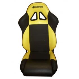 Banco esportivo Concha / Reclinável BA25 San Marino em Courvin Preto / Amarelo - Adaptável em Todos os Veículos