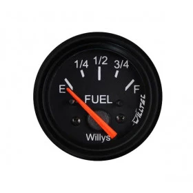 Relogio Medidor de Combustivel Fundo preto / Ponteiro laranja / Aro preto para Jeep Willys / Rural e F-75