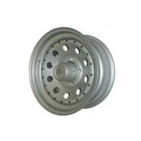 Roda modelo Modular estilo mangels aro 15x8 na cor prata 6 furos L-200 , Troller e Toyota (sem calota)