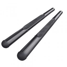 Estribo Preto Oval para Hilux Cabine Simples - Fort Steel
