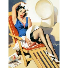 Quadros Decorativos Retro (Imagens Retro) - Tema: Pin-Up - Navio - Ref: 7117/SA