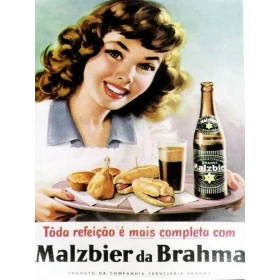 Quadros Decorativos Retro (Imagens Retro) - Tema: Malzbier Brahma Toda Refeição - Ref: 7105/SA
