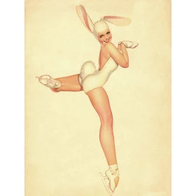 Quadros Decorativos Retro (Imagens Retro) - Tema: Pin-Up Coelhinha - Ref: 7091/SA