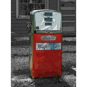 Quadros Decorativos Retro (Imagens Retro) - Tema: Imagem Bomba Combustivel Antiga - Ref: 7081/SA
