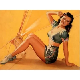 Quadros Decorativos Retro (Imagens Retro) - Tema: Pin-Up Aviação -  Ref: 7078/SA 