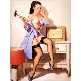 Quadros Decorativos Retro (Imagens Retro) - Tema: Pin-Up Quadros - Ref: 7072/SA