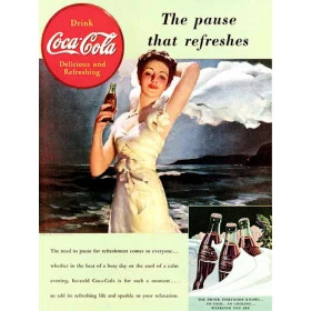 Quadros Decorativos Retro (Imagens Retro) - Tema: Coca-Cola The pause that - Ref: 7070/SA