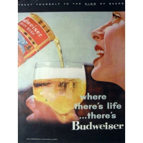 Quadros Decorativos Retro (Imagens Retro) - Tema: Budweiser Where there's life - Ref: 7047/SA