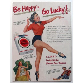 Quadros Decorativos Retro (Imagens Retro) - Tema: Lucky Strike Go Lucky - Ref: 7040/SA 