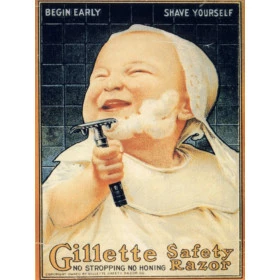Quadros Decorativos Retro (Imagens Retro) - Tema:Gillete Shave - Ref: 7034/SA