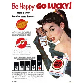 Quadros Decorativos Retro (Imagens Retro) - Tema: Lucky Strike Be Happy - Ref: 7030/SA 