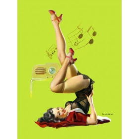 Quadros Decorativos Retro (Imagens Retro) - Tema: Pin-Up  Musica - Ref: 7026/SA 