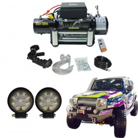 COMBO: Guincho Elétrico 12.000lbs Winch 12v Linha Pro 4X Linha Profissional + Para-choque Dianteiro com Mesa de Guincho