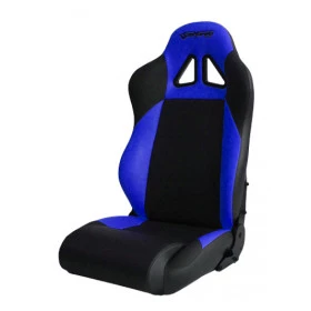 Banco esportivo Concha / Reclinável BA25 San Marino em Courvin Preto / Azul - Adaptável em Todos os Veículos