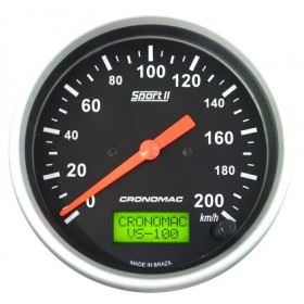 Velocímetro Eletrônico 100mm 200km/h Cronomac - Linha Sport II
