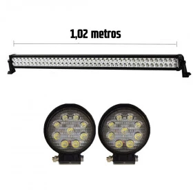 SUPER COMBO DIA DOS NAMORADOS - Barra 80 Leds + 1 Par de Faróis 9 Leds