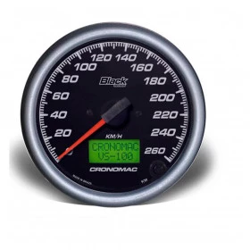 Velocímetro 100mm Eletrônico 260kmh Display Digital BLACK Series - Cronomac