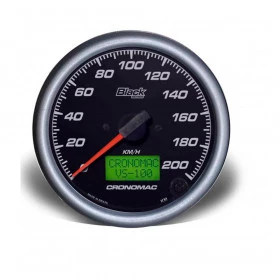 Velocímetro 100mm Eletrônico 200kmh Display Digital BLACK Series - Cronomac